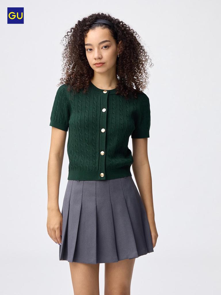 Uniqlo Gu Cable Metal Button Cardigan  Short Sleeve 