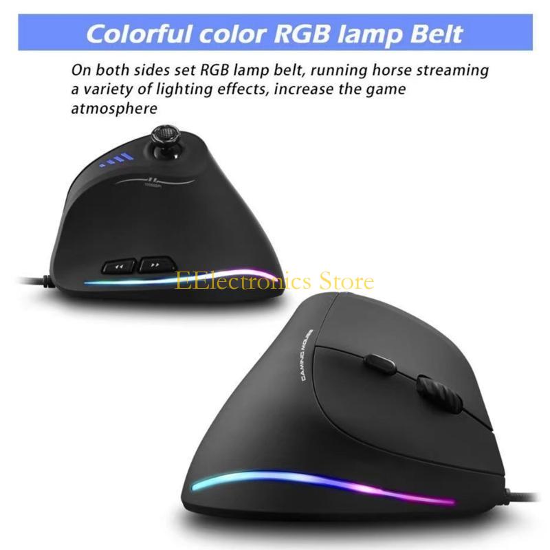 

B03C Ergonomic Mouse Corded Vertical Gaming Mouse Joystick Adjustable 10000DPI Computer Mouse for PC/Laptop/Desktop China Mainland