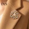 Strong Buckle Brooch Solid Alloy Floral Brooch, Hollow Pattern Lapel Pin with Vintage Style Design, Electroplating Anti-Oxidation Badge for
