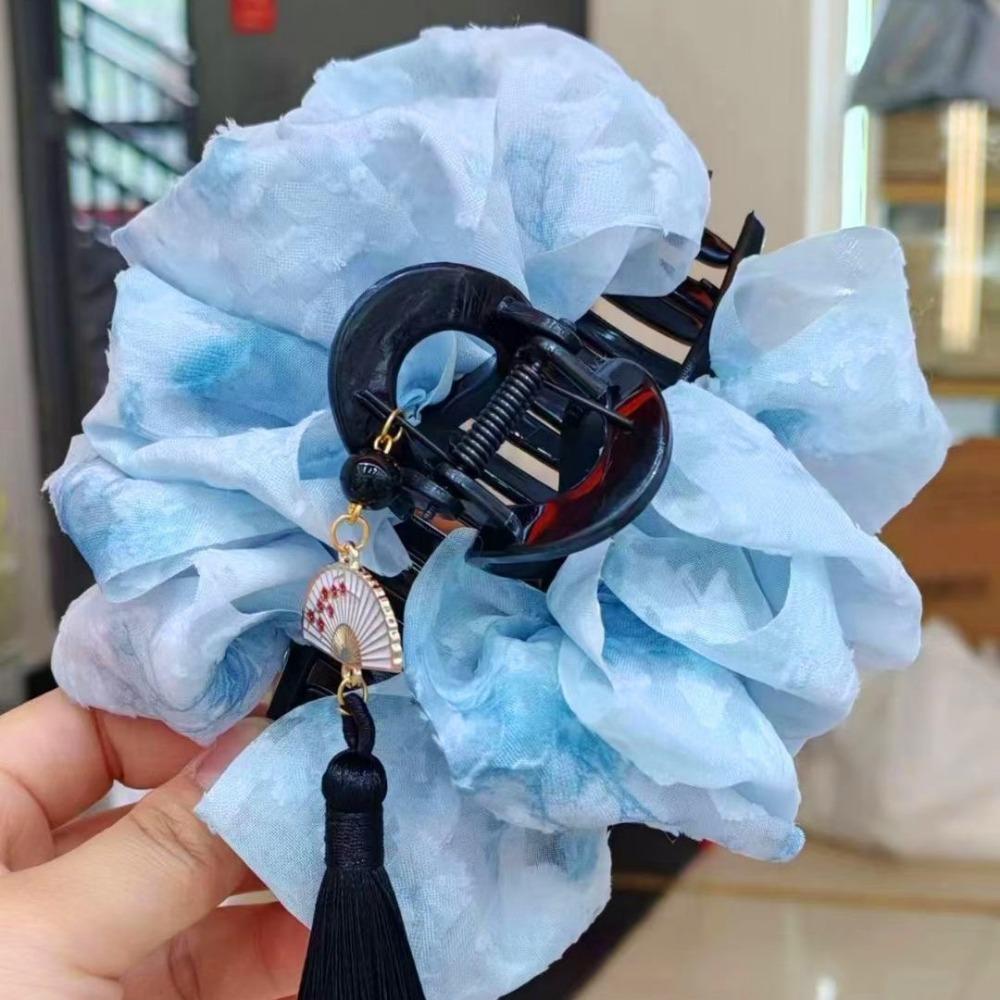 Cloud Tassel Bubble Mesh Hair Claw Chinese Style Back of The Head Clip  Hairpin Accessories