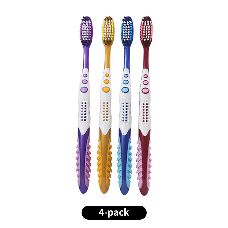 Randomly dispatched in color4/8/12PCS-Hard bristled toothbrush with high-end independent packaging for adult home use to remove