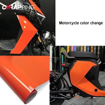 Motorcycle Sticker Self Adhesive Film Glossy Orange Protective Film Anti Scratch Film Car Scratch Wrap Motorcycle Stickers