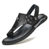 Newest Mens Sandals Genuine Leather Casual Shoes Men Beach Sandalia Brand Man Slippers Black White Sneakers Comfortable Summer Shoe