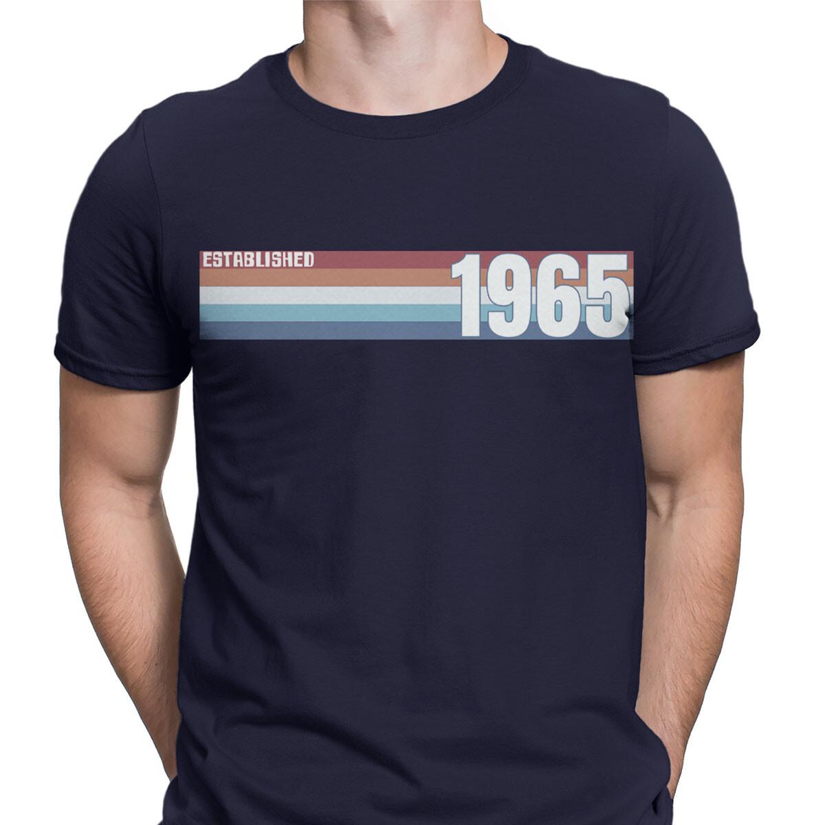 

Персонализированная футболка «Основано в 1965 году» для мужчин и женщин, винтажный мягкий хлопок #T490 M
