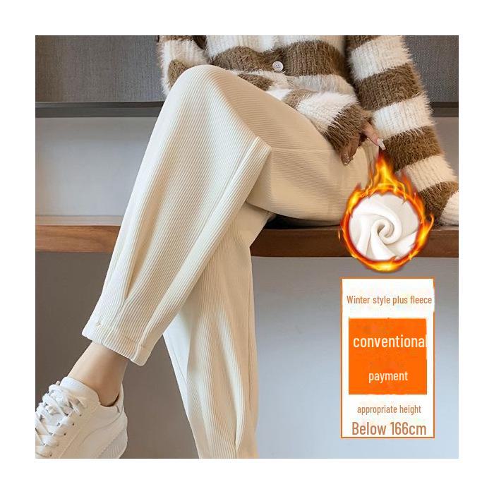 

Женские спортивные штаны-шаровары Plus Velvet - Размеры 767M-4XL, облегающий крой, на шнурке, утолщенные, для осени/зимы M