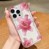 Funda de Teléfono con Patrón de Diseño de Flor de Lirio Rosa Para iPhone 17 Pro Max 16 E 15 Pro 14 13 12 11 XR XS 17Air 16 Plus Cubierta Transparente con Parachoques