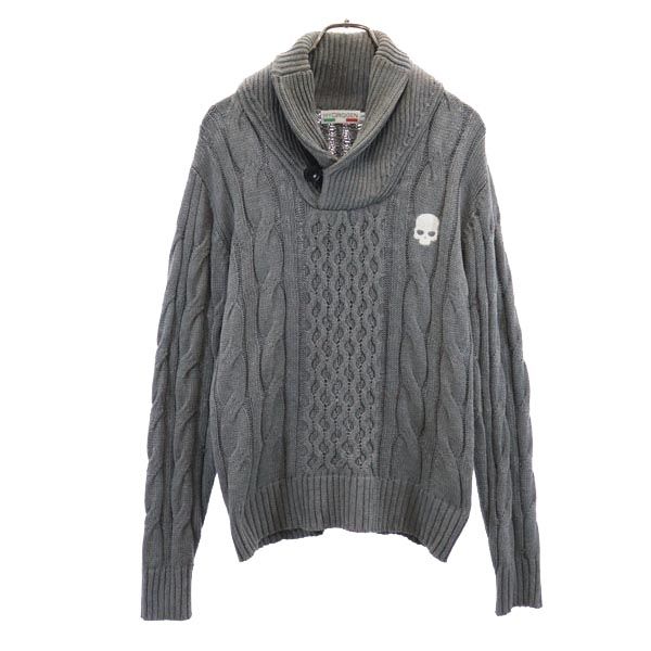 

HYDROGEN Long sleeve sweater S gray Knit cable Men s Used