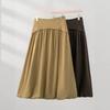 Damen Hohe Taille A-Linie Midi Rock Lässig Lockerer Schnitt Fließender Eleganter Rock