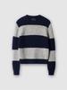 Pokeopeiseu (W) Block Round Neck Kint Gray/Navy