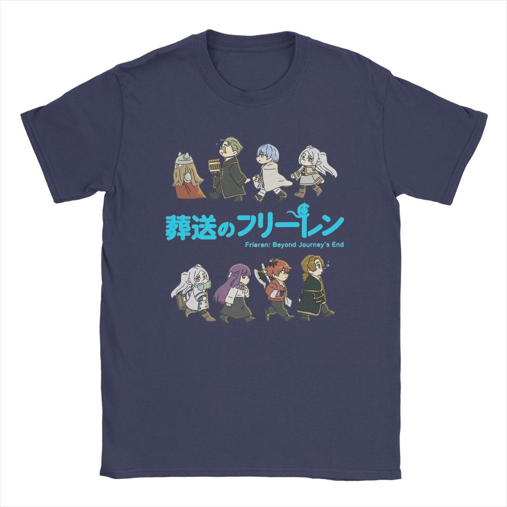 Frieren Trička s plnou postavou pro muže Bavlna Móda pro pánské tričko Kulatý výstřih Anime Tričko Krátký rukáv Topy Originální