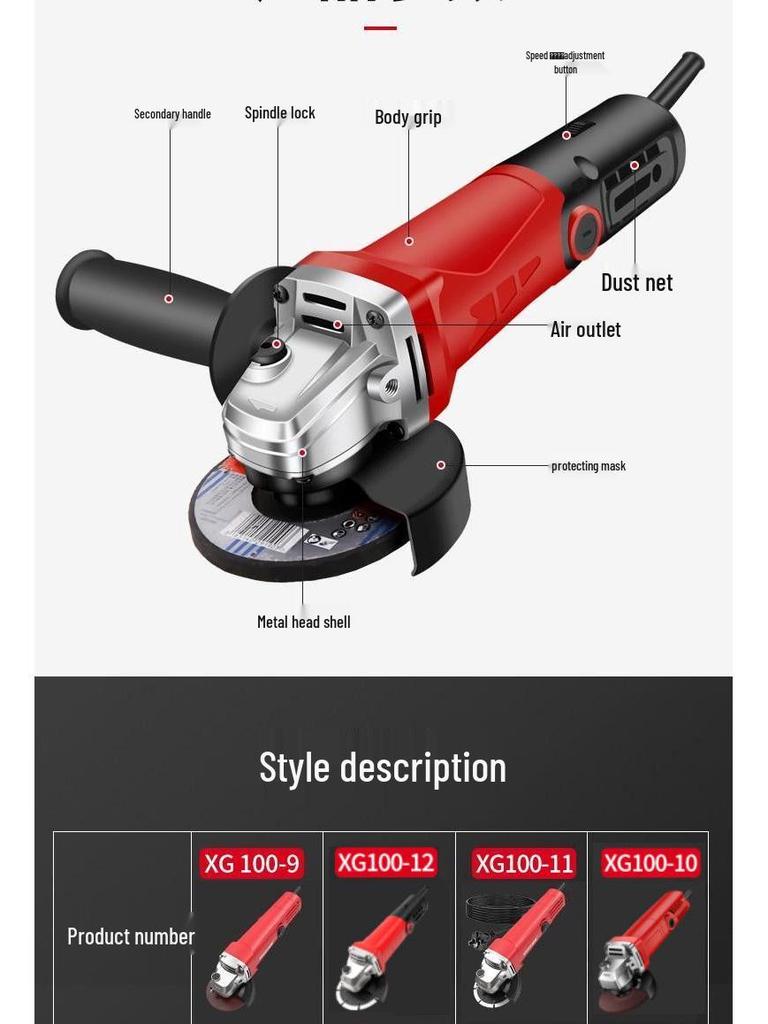 Multifunctional Angle Grinder & Polisher for Household Use