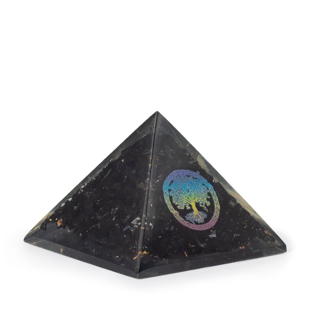Small Orgonite Pyramids 5.5x4.5cm – Tree of Life – Black Tourmaline Chips