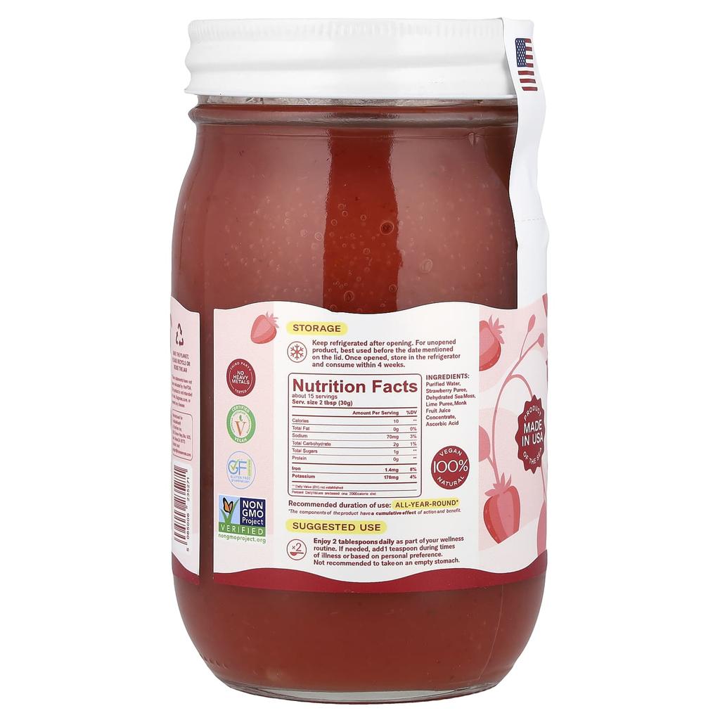 Natural Superfood, Sea Extract, Strawberry Flavor, 473G(16Fl Oz)