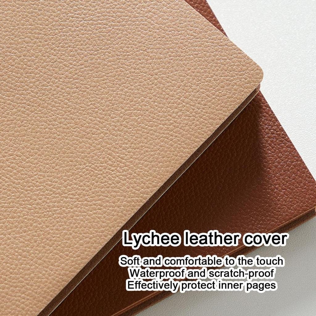 A6 litchi leather thickened student subject notebook, small diary, work notebook, business meeting record book, 96 sheets 192 pages