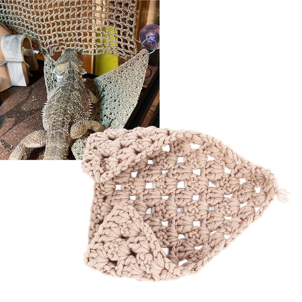 Reptile Hammock Safe Woven Climbing Net Easy Installation Hammock Lounger for Bearded Dragon