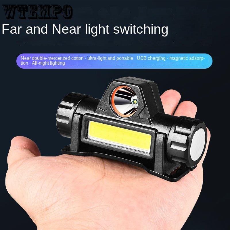 LED Strong Light Headlamp Cob Headwear Outdoor Night Fishing Light Magnet Work Light Mining Light Waterproof Torch
