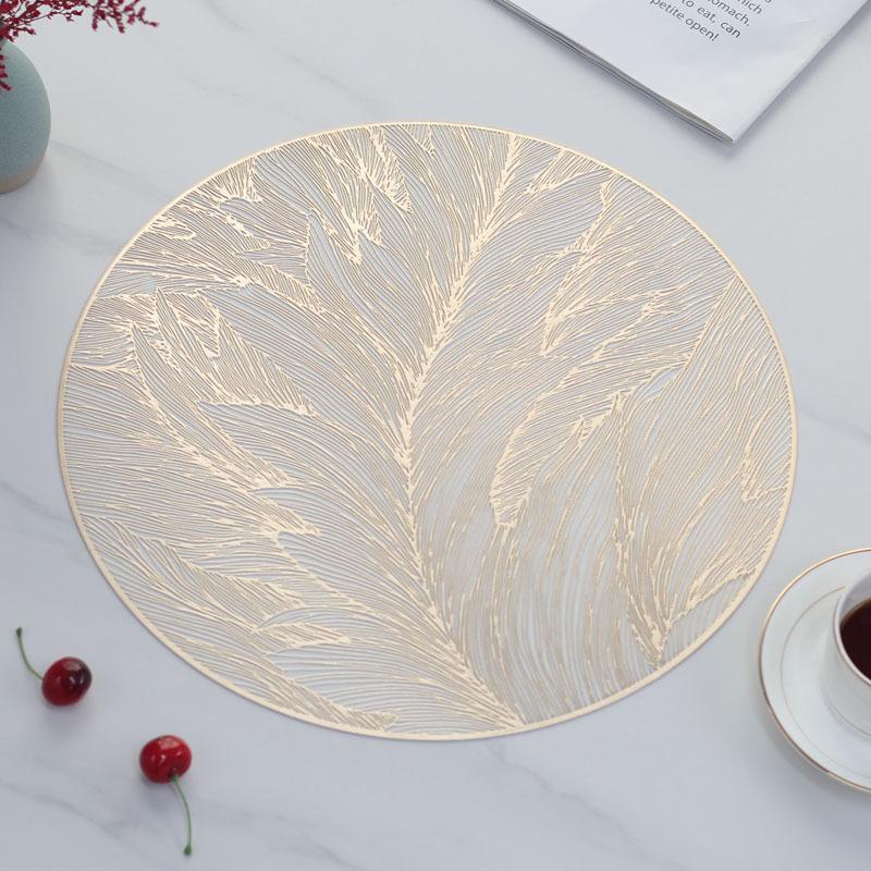 Light Luxury Placemat Table Mat Wide Application PVC Table Decor Round Protector Mat Heat Resistant Pad for Kitchen Accessories