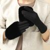 Womens Three Function Touchscreen Compatible Faux Gloves Winter Warm Leather Fingerless Mittens Convertible Cold Weather