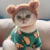 Warm Pet Accessories Cosplay Costume Puppy Cap Headgear Cat Hat Short Plush Bear