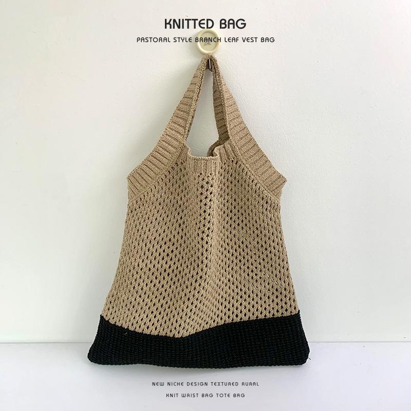 Crossbody Bag Women's Perforated Bag Mesh Storage Bag Large-capacity Shopping Bag High-quality Single-shoulder Bag