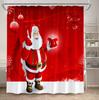 Funny Snowman Shower Curtain Set Xmas Ball Silver Pine Branches Gift Christmas Home Bathroom Decor Rug Bath Mat Toilet Lid Cover