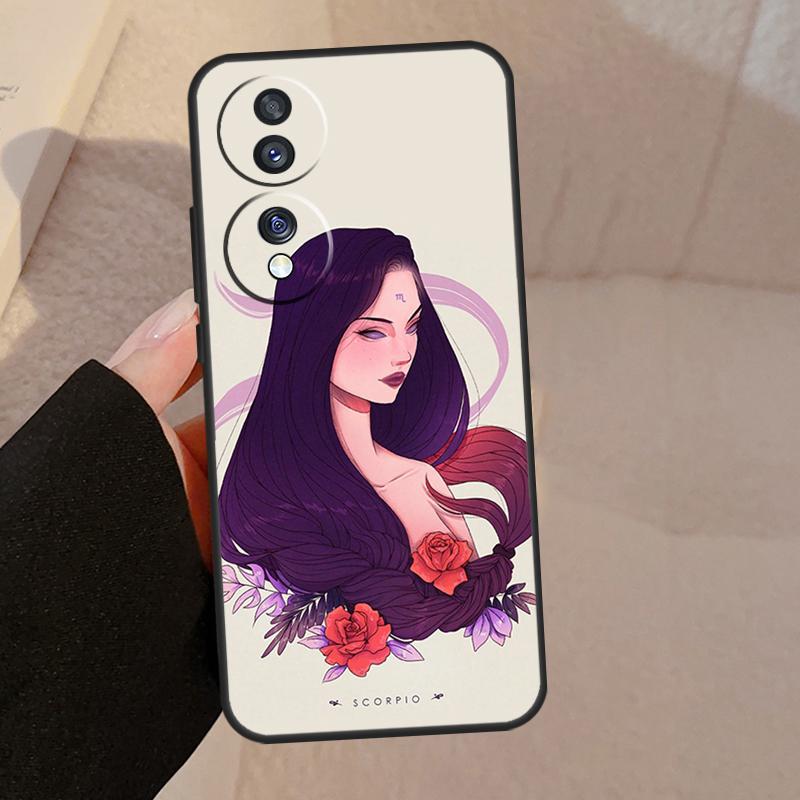 Horoscope Girl Scorpio Taurus Virgo For Honor Magic 7 Pro 5 6 V5 Case For Honor 200 400 50 70 90 Lite X8a X8b X9a X9b X9c Cover