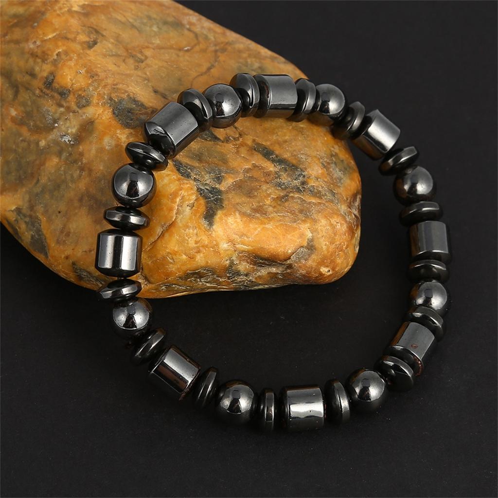 Unisex Stylish Weight Loss Black Stone Bracelet Health Care Magnetic Therapy Bracelet