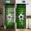 Set Of 2 Football Patterned Printed Curtains Window Decorations Home Room Curtain Made Polyester
