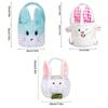 New Easter Rabbit Buckets Soft Cute Bunny Basket Long Ear Storage Bag Happy Easter