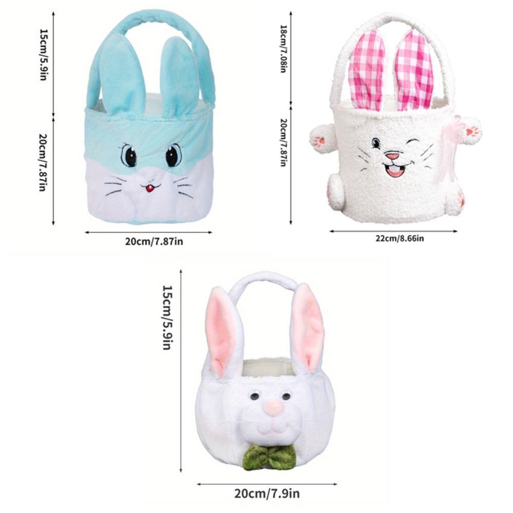 New Easter Rabbit Buckets Soft Cute Bunny Basket Long Ear Storage Bag Happy Easter