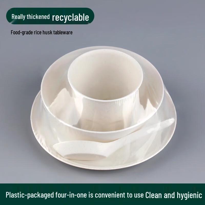 Disposable Rice Husk Tableware Set