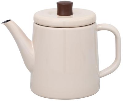 Nodahoro Kettle Enamel Gas Compatible Made In Japan Pottle Beige 1.5L Fire/IH PTR-1.5KBE