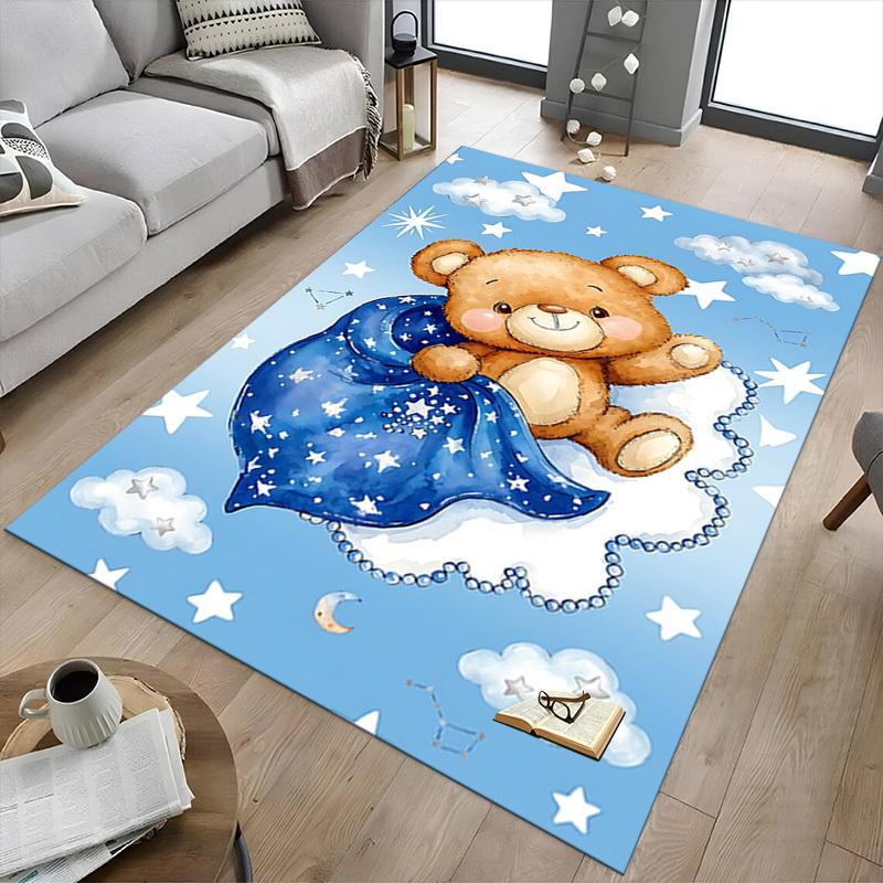1PC Bear Cloud Extra Large Non-Slip Floor Carpet, Office, Family, Bedroom, Studio - Large Area Rug,Longlasting Material-K0407