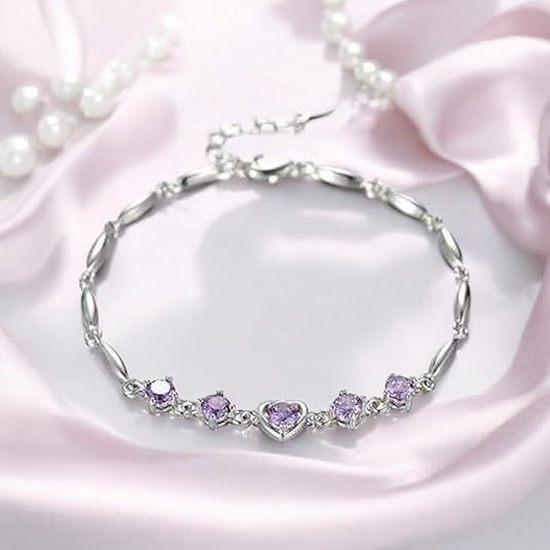 Heart-shaped bracelet, white gold-plated, couple's jewelry, Korean-style sweet bracelet, simple Valentine's Day gift, fashionable accessory for best