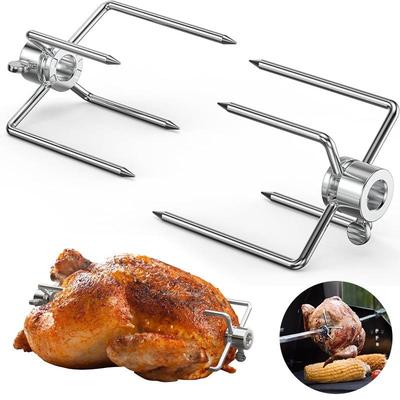 Rotisserie Meat Forks Replacement 304 Stainless Steel BBQ Grilling Forks Fits 1/2" Hexagon & 3/8" and 5/16" Square Spit Rods