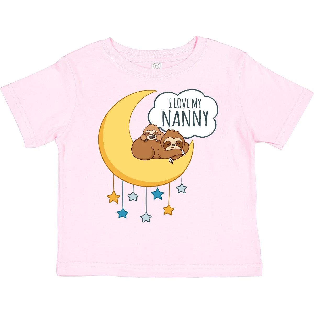 Inktastic I Love My Nanny Toddler T-Shirt Nannys From Grandma Grandmother Sloths 160