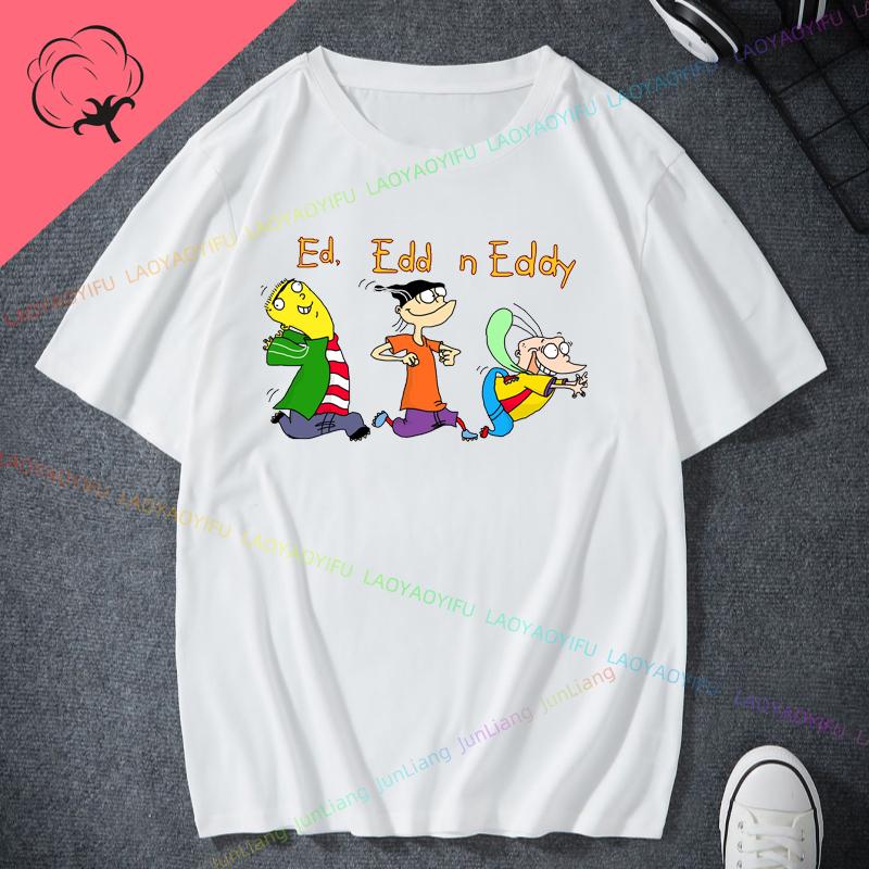 Ed Edd N Eddy Man Woman TShirt Cartoon Network TV Show Hip Hop Mens Tee Shirts Funny Tee Mens Tee Cotton Shirts