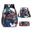 New Cartoon Super Moon Blade Three Piece Backpack Set for Primary and Secondary School Students