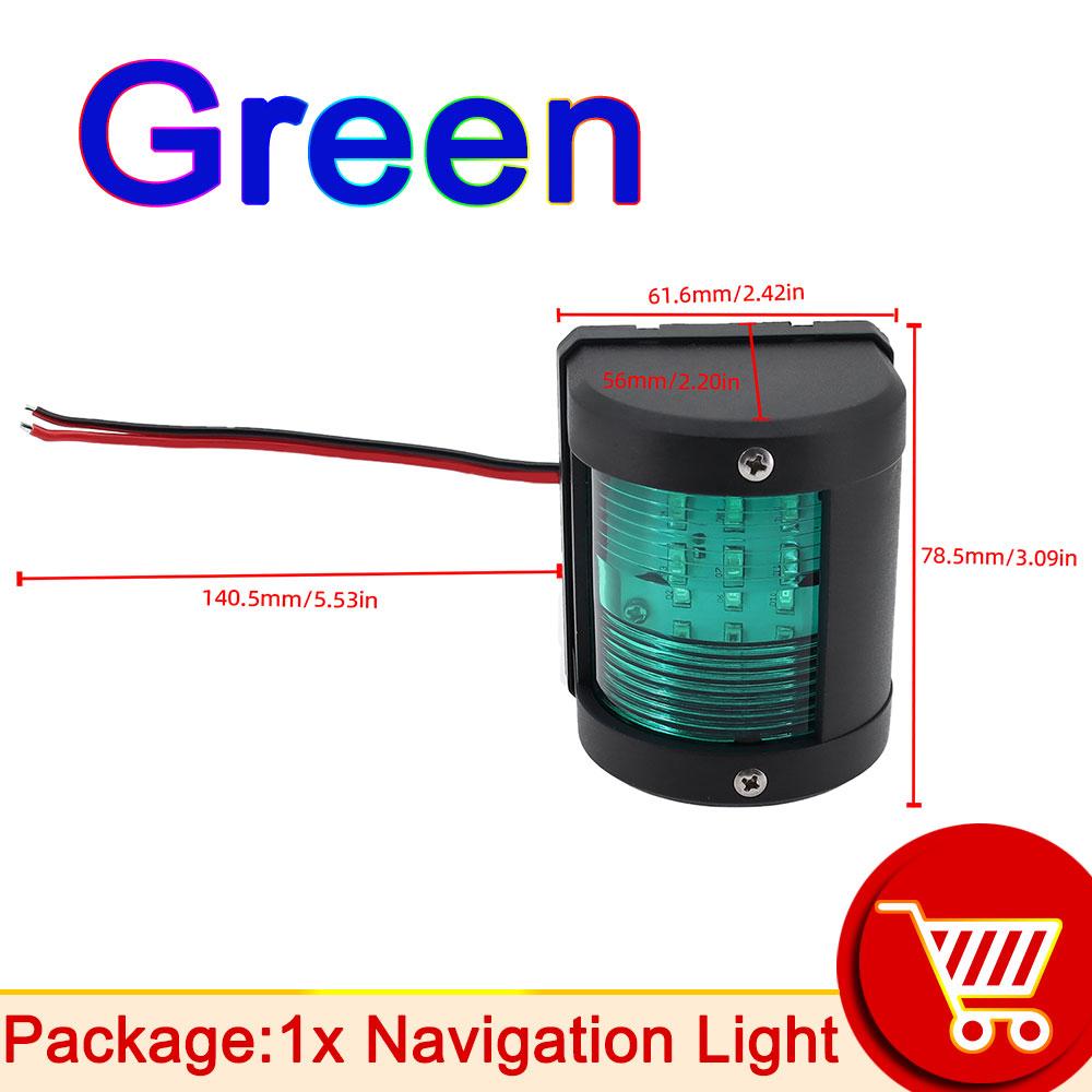 AD 1/2Pcs Red Green Navigation Light For Marine Boat Yacht Motorboat Fishing LED Lights Waterproof Side Marker Signal Lamp