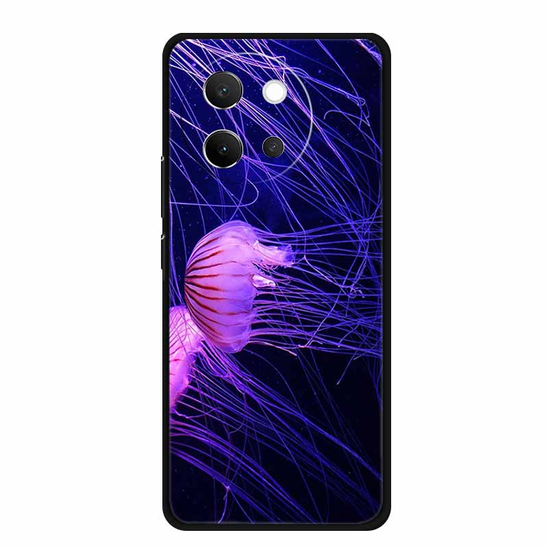 

For Vivo V40 Lite Case V40lite V 40 Lite Fashion Black Silicone Soft Back Cover Case For Vivo V30e 5G Phone Case V 30 e Funda Vivo V40 Lite 5G