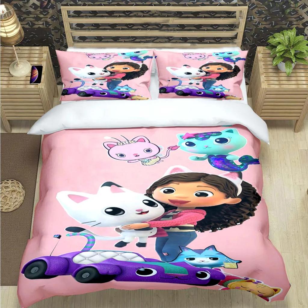Moda Cartone Animato Carino G-Gabby Case delle Bambole Stampa Set Biancheria da Letto Copripiumino Piumone Letto Giovani Bambini Ragazza Ragazzi Regalo Lusso