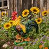 Chicken Figurine, Lifelike Resin Hen Rooster Garden Statue, Standing Farm Animal Sculpture for Yard, Lawn Garden, Outdoor Decor