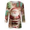 Women's Fashion Casual Round Neck Three-quarter Sleeve Christmas Print T-shirt Top