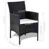 4 Piece Garden Lounge Set with Cushions Poly Rattan Black