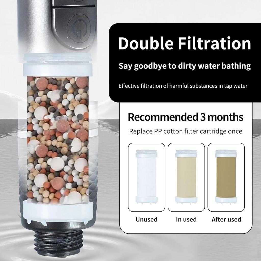 4 Mode Pressurized Shower Head High Pressure Water Massage Showerhead With Filter Handheld Shower Mixer Bathroom Accessories