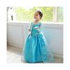 Frozen Elsa Princess Dress for Girls Glamorous Ball Gown for Princess Parties Character Costume with Blue Sleeves Ages 6-7