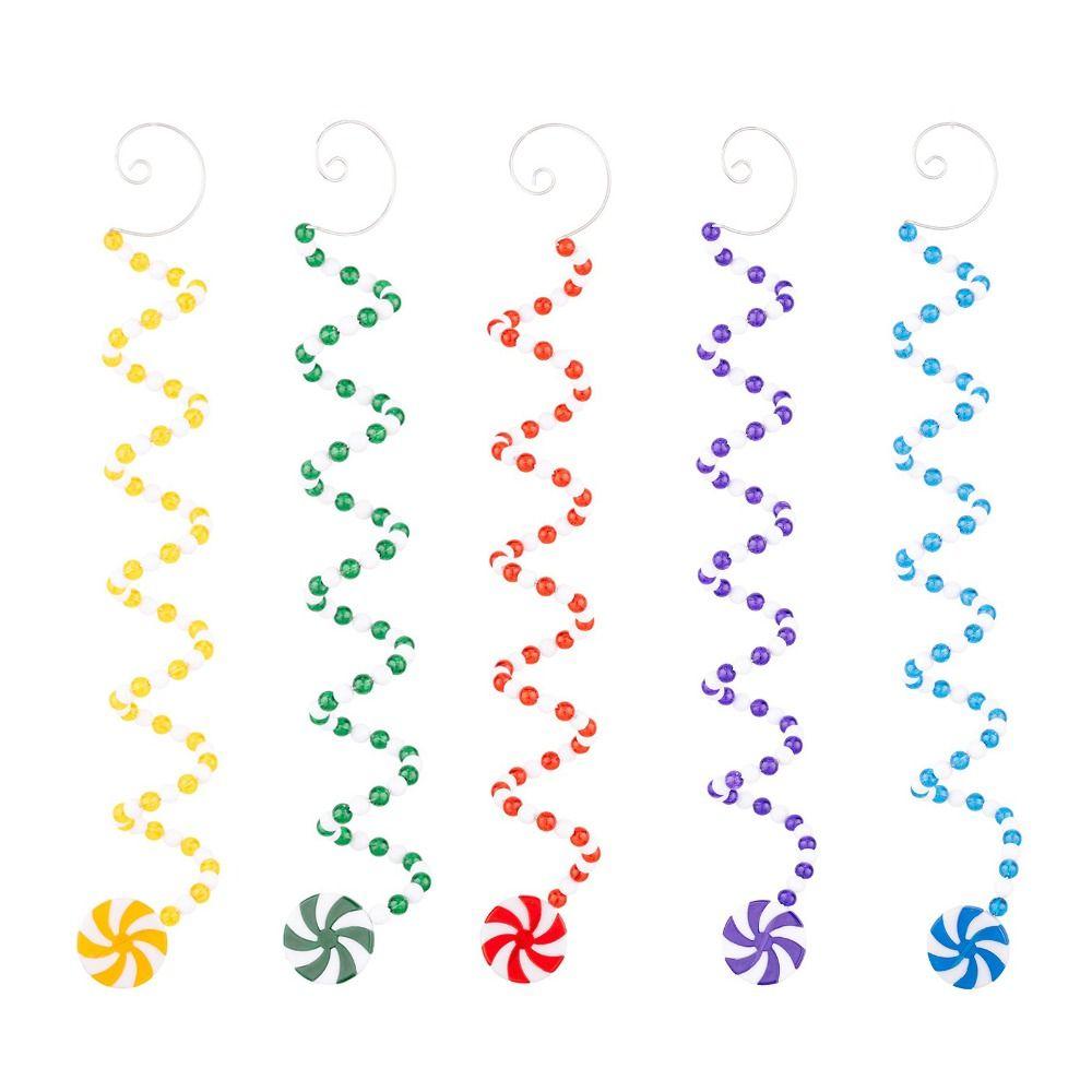 PVC Lollipop Christmas Decoration Twisted Cane DIY Candy Cane Ornament Lollipop Design Festive Tree Decor for 2PCS