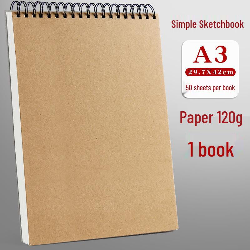 Coil-Bound Hardcover Sketchbook – Multiple Sizes: A3, A4, A5, 4K, 8K, 16K, 32K for Art and Drawing