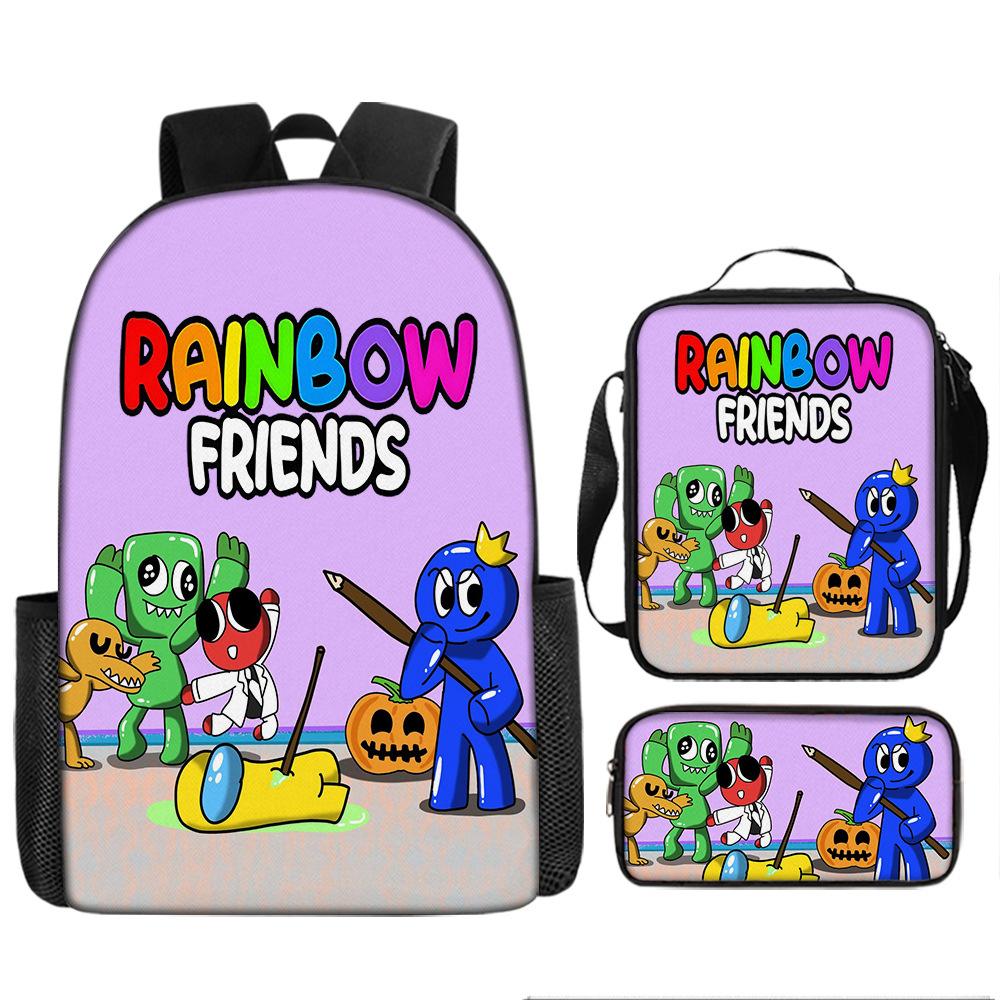 Rainbow Friends Cartoon School Bag Primary School 3rd and 4th Grade Lightweight Burden Reduction Rainbow Friends Backpack