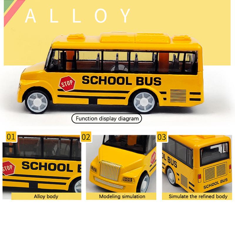 

1pcs Pull Back School Bus Toy Die-Cast Meta City Bus Simulate Exquisite Vehicle Model for Boys Play Desk Display жёлтый
